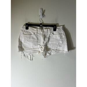 J.Brand White Short Denim Distressed Cut Off Shorts sz 28